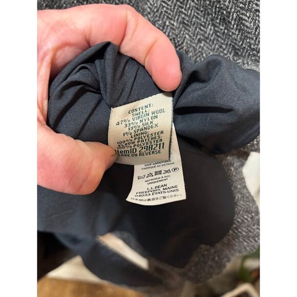 L. L. Bean jacket Women's size small herringbone wool silk blend ELBOW PATCHES! - Picture 5 of 7